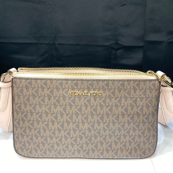 Michael Kors Brown and Pink Travel Small Crossbody Women's Bag - Picture 1 of 5